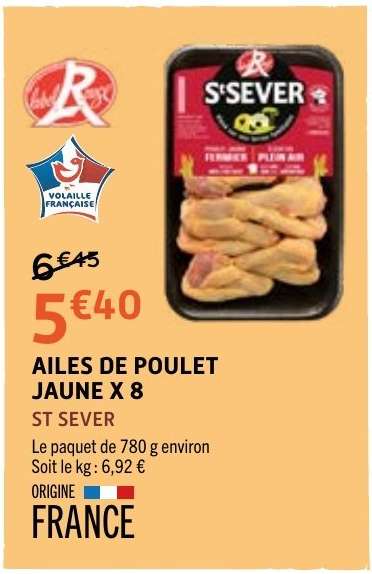AILES DE POULET JAUNE X 8