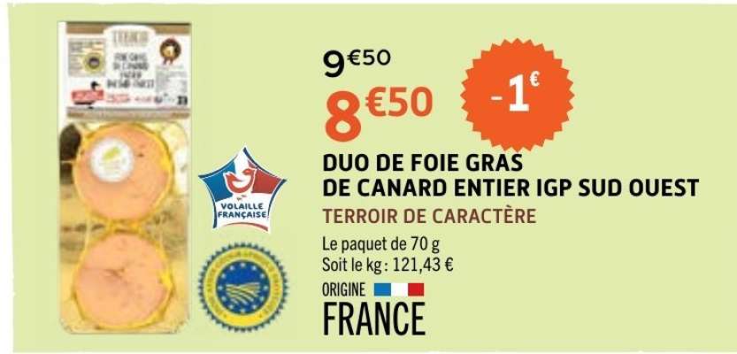 DUO DE FOIE GRAS DE CANARD ENTIER IGP SUD OUEST