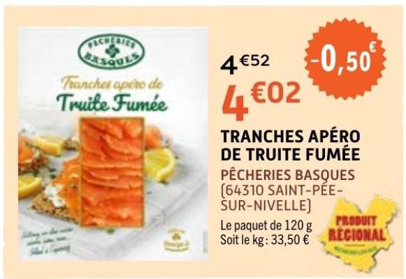 TRANCHES APÉRO DE TRUITE FUMÉE