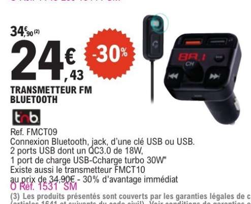 TRANSMETTEUR FM BLUETOOTH