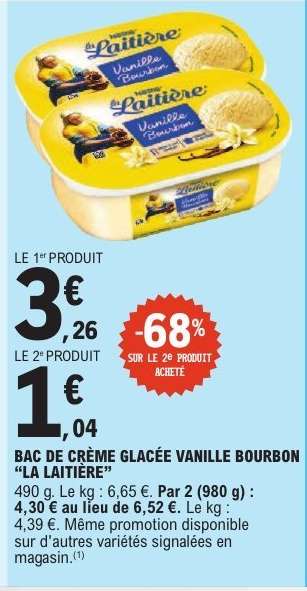 Bac de crème glacée vanille bourbon 'La Laitière'