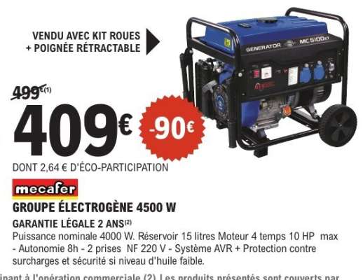 GROUPE ÉLECTROGÈNE 4500 W