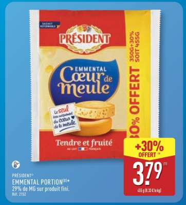 PRÉSIDENT EMMENTAL PORTION