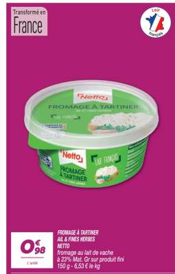 FROMAGE À TARTINER AIL & FINES HERBES