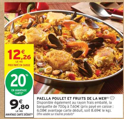 PAELLA POULET ET FRUITS DE LA MER