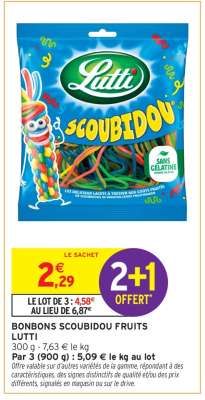 BONBONS SCOUBIDOU FRUITS
