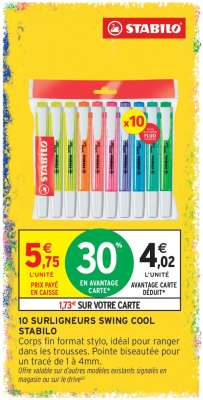 10 Surligneurs Swing Cool Stabilo