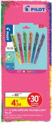 4 + 2 SURLIGNEURS FRIXION LIGHT PILOT