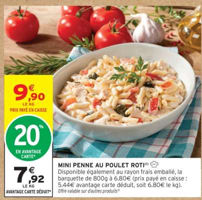 MINI PENNE AU POULET RÔTI
