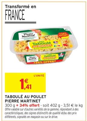 TABOULÉ AU POULET "PIERRE MARTINET"