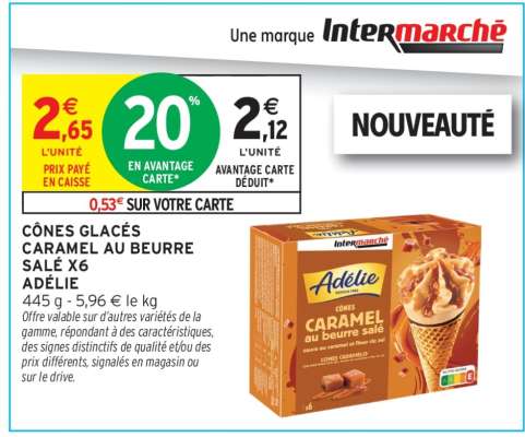 Cônes glacés caramel au beurre salé Adélie