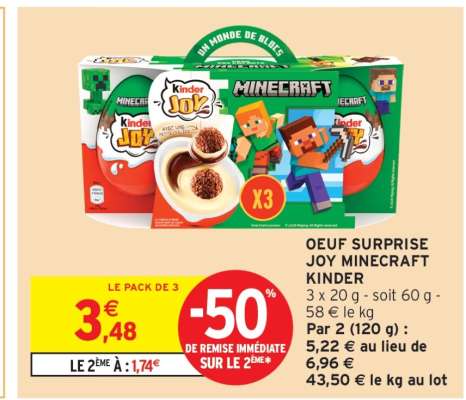 OEUF SURPRISE JOY MINECRAFT KINDER
