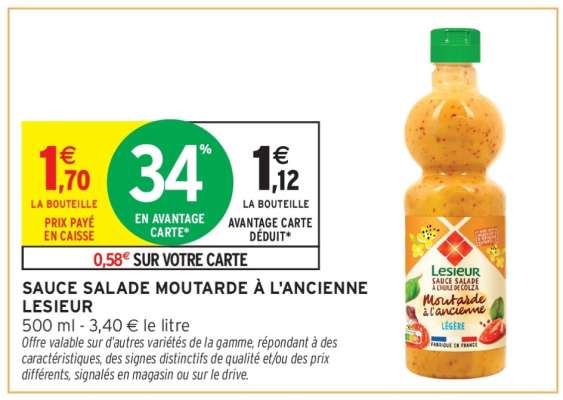 SAUCE SALADE MOUTARDE À L'ANCIENNE LESIEUR