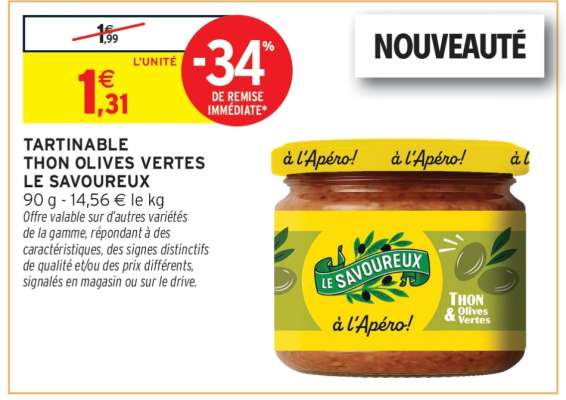 TARTINABLE THON OLIVES VERTES LE SAVOUREUX