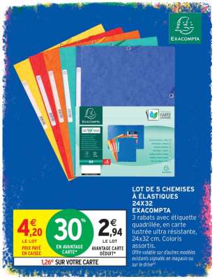 Lot de 5 chemises à élastiques 24x32