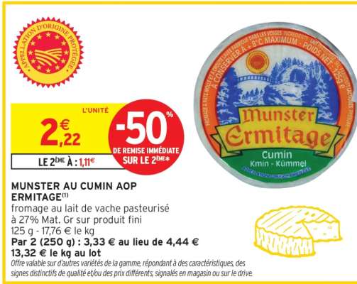 MUNSTER AU CUMIN AOP ERMITAGE