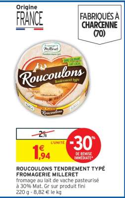 ROUCOULONS TENDREMENT TYPÉ FROMAGERIE MILLERET