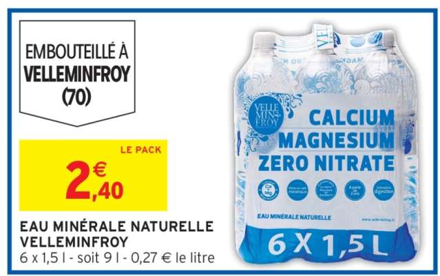 EAU MINÉRALE NATURELLE "VELLEMINFROY"