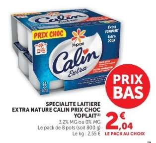 SPECIALITE LAITIERE EXTRA NATURE CALIN PRIX CHOC YOPLAIT