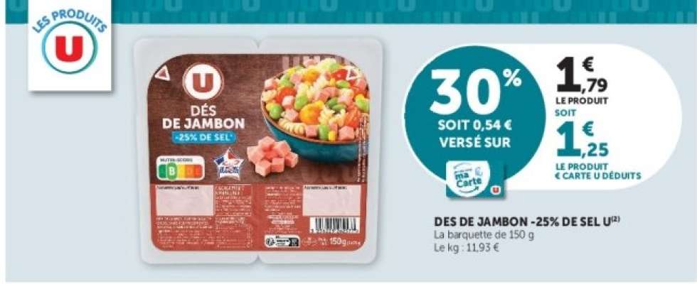 DÉS DE JAMBON -25% DE SEL