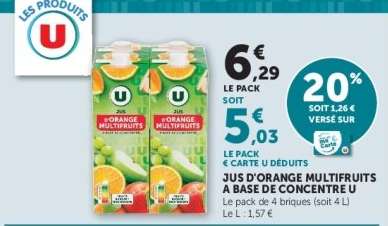 Jus d'Orange Multifruits à Base de Concentré U
