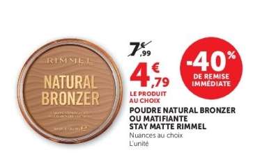Poudre Natural Bronzer ou Matifiante Stay Matte Rimmel
