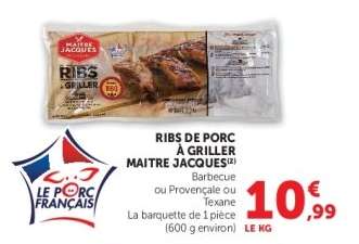 Ribs de Porc à Griller Maître Jacques