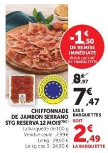 CHIFFONNADE DE JAMBON SERRANO STG RESERVA 12 MOIS