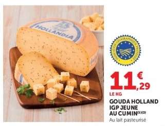 Gouda Holland IGP Jeune au Cumin