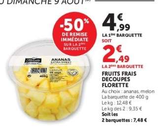 FRUITS FRAIS DECOUPES FLORETTE