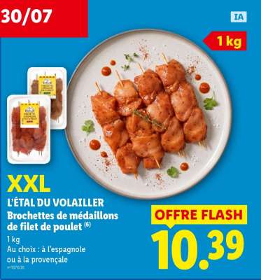 L'ÉTAL DU VOLAILLER Brochettes de médaillons de filet de poulet
