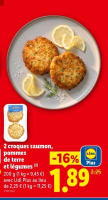 2 croques saumon, pommes de terre et légumes
