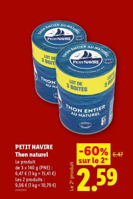 Petit Navire thon naturel