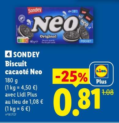 SONDEY Biscuit cacaoté Neo
