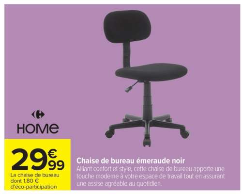 Chaise de bureau émeraude noir