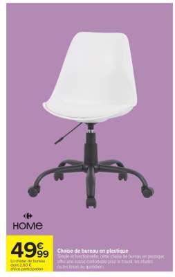 Chaise de bureau en plastique