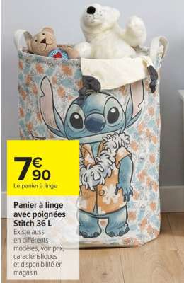 Panier à linge avec poignées Stitch 36 L