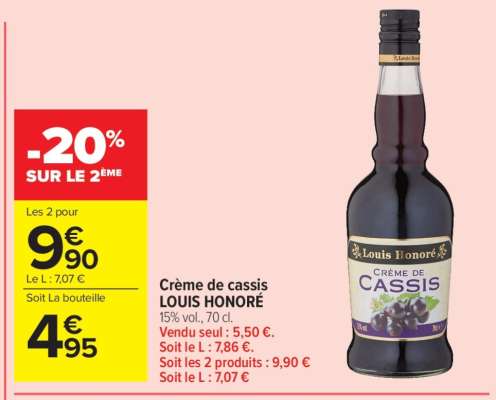 Crème de cassis LOUIS HONORÉ