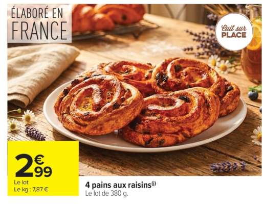 4 PAINS AUX RAISINS