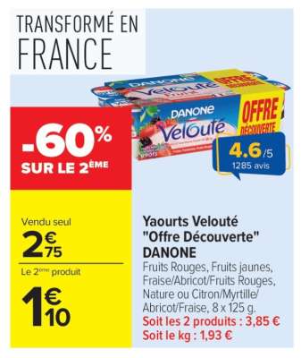 Yaourts Velouté "Offre Découverte" DANONE