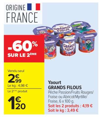 Yaourt GRANDS FILOUS