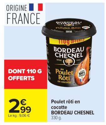 Poulet rôti en cocotte BORDEAU CHESNEL