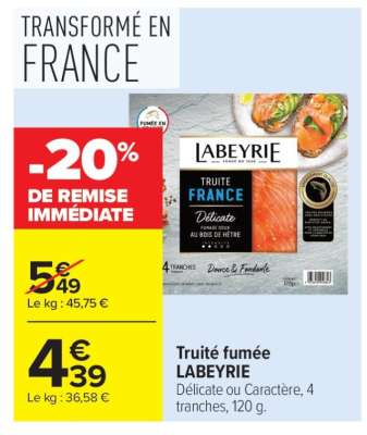 TRUITE FUMÉE "LABEYRIE"