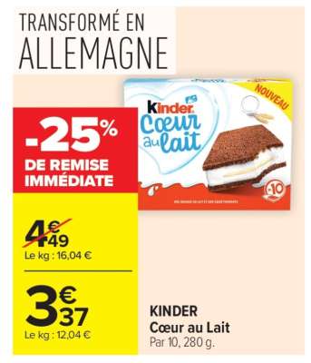 KINDER Cœur au lait