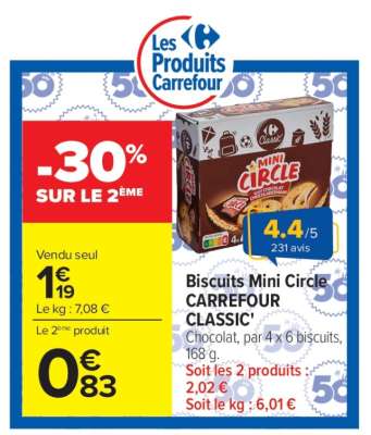 Biscuits Mini Circle CARREFOUR CLASSIC'