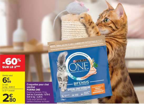 Croquettes pour chat stérilisé PURINA ONE