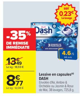 Lessive en capsules DASH