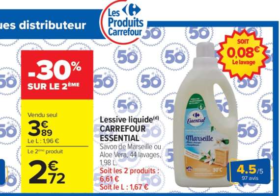Lessive liquide CARREFOUR ESSENTIAL