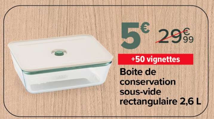 Boite de conservation sous-vide rectangulaire 2,6 L