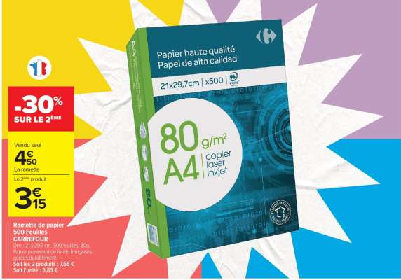 Ramette de papier 500 Feuilles